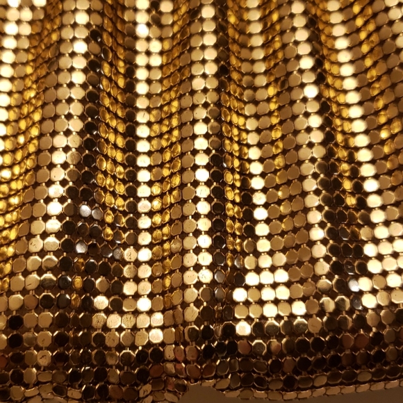 Vintage 1930's Whiting & Davis Gold Mesh Rhinestone Ruffle Evening Bag - Picture 4 of 13